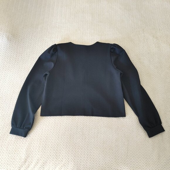 NWOT Women's Long Sleeve Top / sparkly-rhinestone bow accent. - Picture 11 of 15